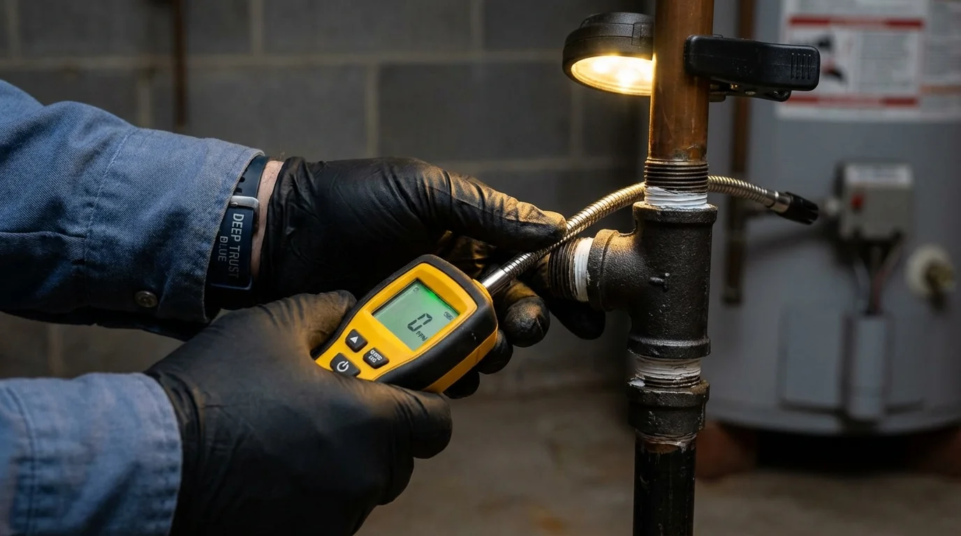 Gas leak detection with electronic sniffer by Johns Plumbing LLC in Manitou Springs
