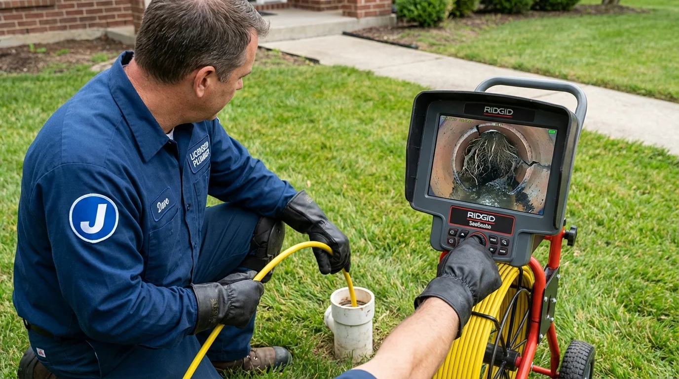 Sewer camera inspection being performed by Johns Plumbing LLC in Manitou Springs