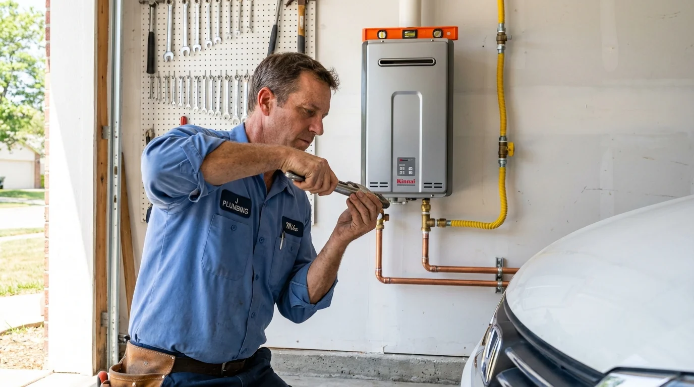 Tankless water heater installation by a Johns Plumbing LLC plumber in Manitou Springs